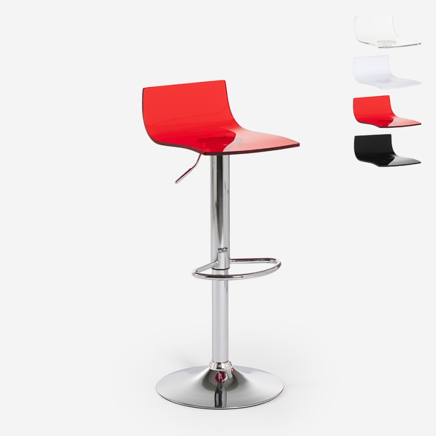 Juneau transparenter drehbarer Hocker modernes Design Metall Bar Küche  Aktion