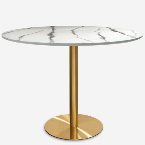 Runder Esstisch im Goblet-Stil 120cm gold marmoriert Monika+ Aktion