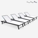 Vorrat 4 Garten Liegestühle Aluminium Pool Räder Rimini Verkauf
