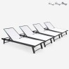 Vorrat 4 Garten Liegestühle Aluminium Pool Räder Rimini Verkauf