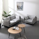 Moderner gepolsterter Wohnzimmersessel mit grauem Stoffkissen Mainz Rabatte