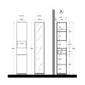 Weißer drehbarer Badhochschrank mit Spiegeltür und Schublade Tilda Rabatte