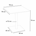 Rechteckig Bartisch 70x70 Zentraler Fuß für Bars Restaurants Hotels Horeca 