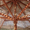 Gartenschirm mit Mittelstange 3m Holz Makramee Stoff Tahiti Verkauf