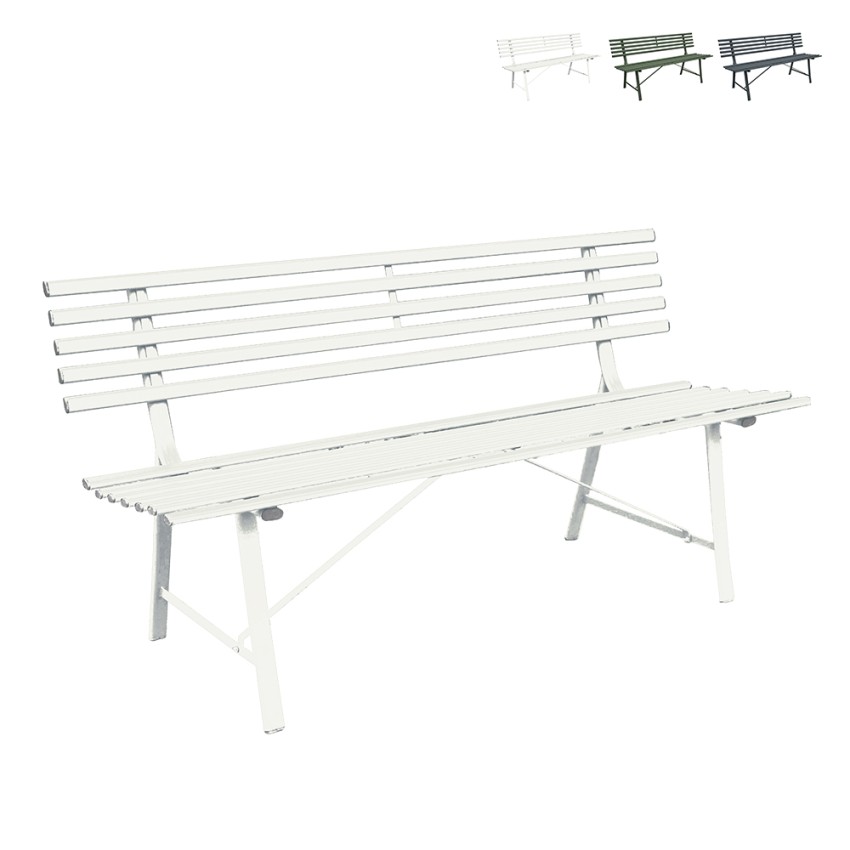3-Sitzer klassische Eisen Gartenbank 150x57x76cm Iven Angebot