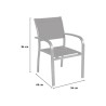 Stuhl mit Armlehnen für den Außenbereich aus Aluminium und Textilene Vence. Sales