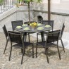 Runder Gartentisch für draußen Ø 120cm modernes Design anthrazit Akron Angebot