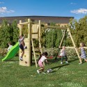 Gartenspielplatz für Kinder mit Rutsche, Doppelschaukel und Klettergerüst Funny-3 DS Rabatte