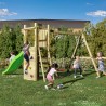 Gartenspielplatz für Kinder mit Rutsche, Doppelschaukel und Klettergerüst Funny-3 DS Rabatte