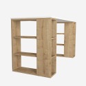 Bürotisch weiß Holz 6 Ablagen 140x60x75cm Leonardo Sales