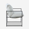 Modernes Design Sessel in minimalistischen Stil Stoff Metall schwarz Alaska Auswahl