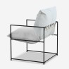Modernes Design Sessel in minimalistischen Stil Stoff Metall schwarz Alaska Modell