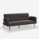 Stoff Schlafsofa 2-3 Sitzer Armlehnen schwarz gold Füße Mulier Auswahl
