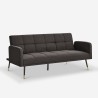 Stoff Schlafsofa 2-3 Sitzer Armlehnen schwarz gold Füße Mulier Auswahl