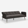 Stoff Schlafsofa 2-3 Sitzer Armlehnen schwarz gold Füße Mulier Modell