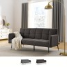 Stoff Schlafsofa 2-3 Sitzer Armlehnen schwarz gold Füße Mulier Verkauf