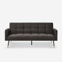 Stoff Schlafsofa 2-3 Sitzer Armlehnen schwarz gold Füße Mulier Maße
