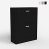 Platzsparender Schuhschrank 2 Türen Klappe 12 Paar Schuhe 63x24x80cm Sko Kauf