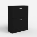 Platzsparender Schuhschrank 2 Türen Klappe 12 Paar Schuhe 63x24x80cm Sko 