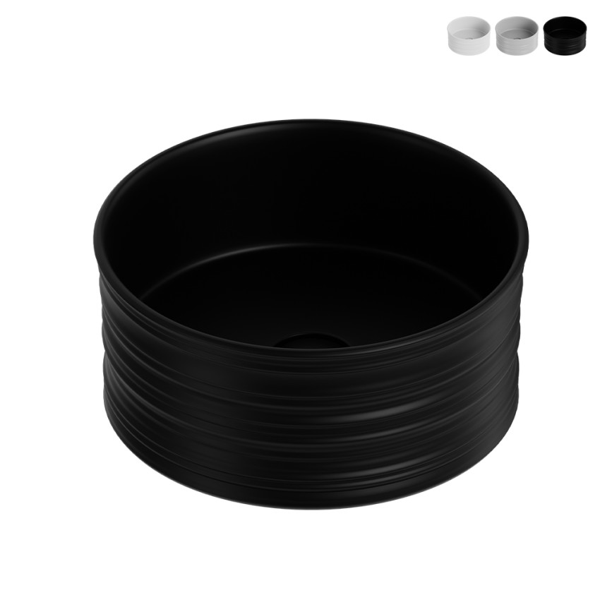 Waschbecken Badezimmer Aufsatzwaschbecken rund 40x18cm matt Keramik Nordic Angebot Waschbecken Badezimmer Aufsatzwaschbecken rund 40x18cm matt Keramik Nordic Angebot