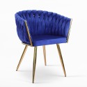 Design-Sessel aus Samt mit goldenen Beinen und Armlehnen Versailles Eigenschaften