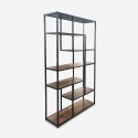 Bücherregal aus Eisen und Holz industrieller Design 100x30x180h Fravit Katalog