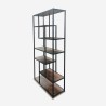 Bücherregal aus Eisen und Holz industrieller Design 100x30x180h Fravit Auswahl