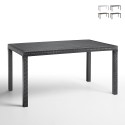 Gartentisch im Freien 150x90cm aus Rattan-Polypropylen Houston Angebot