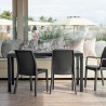 Gartentisch im Freien 150x90cm aus Rattan-Polypropylen Houston Lagerbestand