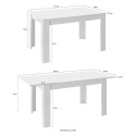 Erweiterbarer Tisch 90x137-185cm, glänzendes weißes und betongraues Sly Basic. Katalog