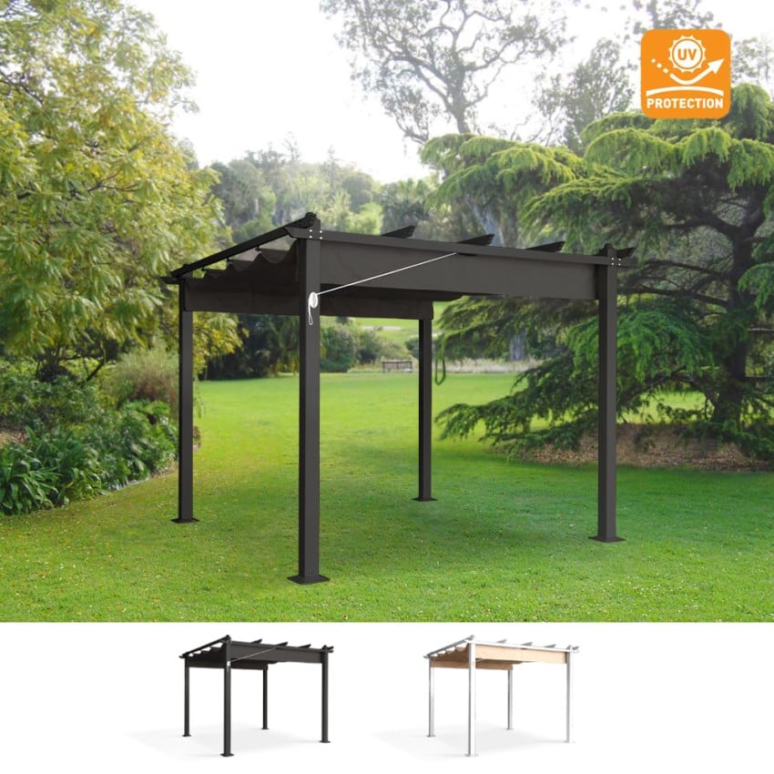 Pergola Garten Pavillon 3x3m aus Aluminium Firenze UV Moon Verkauf