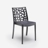 Garten Set ausziehbarer Tisch 160-220cm 6 Stühle schwarz Liri Dark 