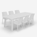 Ausziehbarer Tisch Set 160-220cm 6 Gartenstühle weiß Liri Light Verkauf