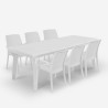 Ausziehbarer Tisch Set 160-220cm 6 Gartenstühle weiß Liri Light Verkauf