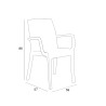 Set Garten-Tisch Außenbereich 80x80cm Rattan 4 Stühle Weiß Nisida Light 