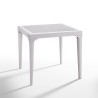 Garten Set Tisch 80x80cm 4 Stühle Außen weiß Provence Light 