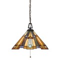 Tiffany-Hängeleuchte mit buntem Glaslampenschirm, 3 Lichter Inglenook Aktion