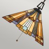 Tiffany-Hängeleuchte mit buntem Glaslampenschirm, 3 Lichter Inglenook Verkauf
