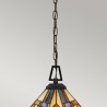 Tiffany-Hängeleuchte mit buntem Glaslampenschirm, 3 Lichter Inglenook Angebot