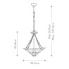 Klassische Tiffany-Stil Hängeleuchte 3 Lichter Glasschirm Inglenook Lagerbestand