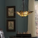 Klassische Tiffany-Stil Hängeleuchte 3 Lichter Glasschirm Inglenook Katalog