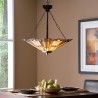 Klassische Tiffany-Stil Hängeleuchte 3 Lichter Glasschirm Inglenook Verkauf
