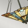 Klassische Tiffany-Stil Hängeleuchte 3 Lichter Glasschirm Inglenook Angebot