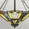 Klassische Tiffany-Stil Hängeleuchte 3 Lichter Glasschirm Inglenook Sales