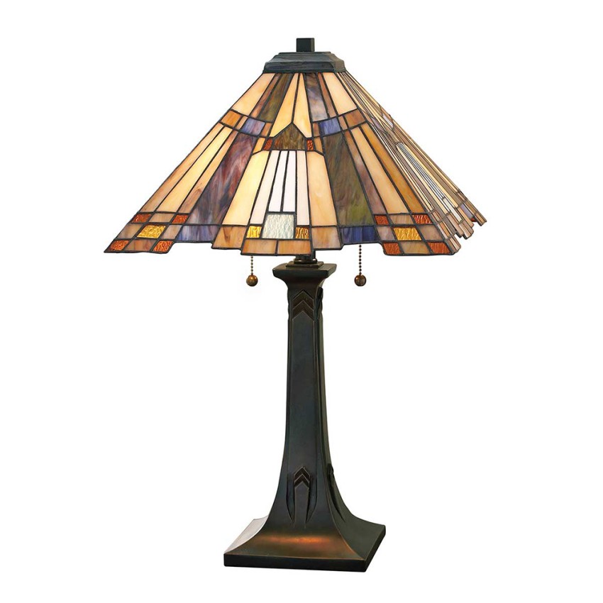Tiffany-Tischlampe mit 2 Lichtern für klassischen Büroschreibtisch Inglenook Aktion Tiffany-Tischlampe mit 2 Lichtern für klassischen Büroschreibtisch Inglenook Aktion