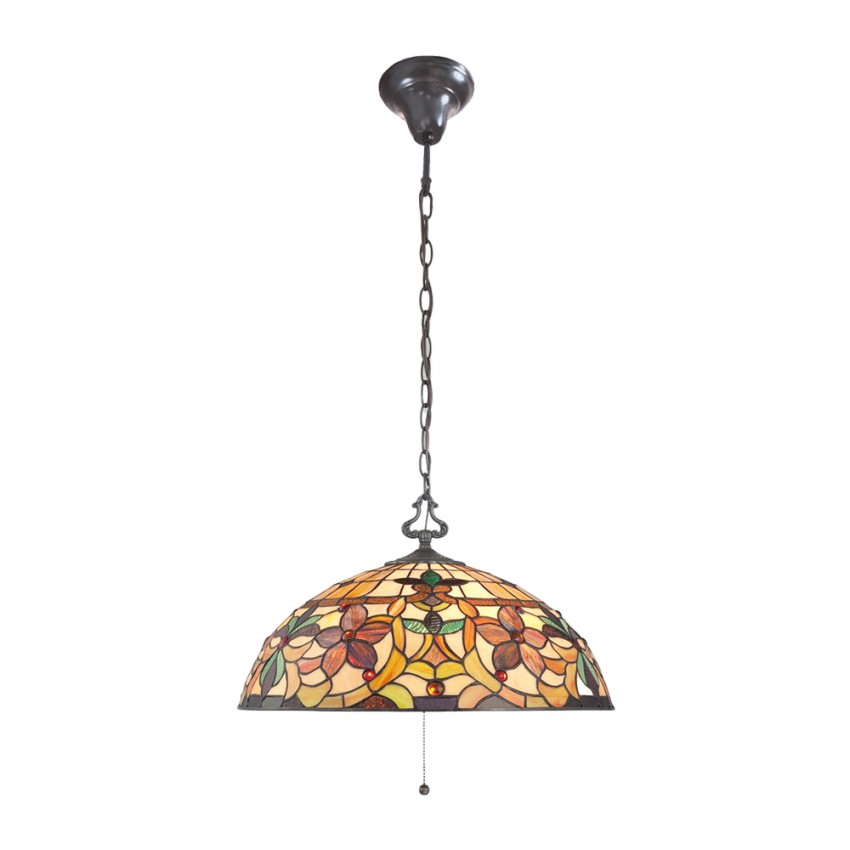 Tiffany-Stil Deckenlampe 3 Lichter klassisches Buntglas Kami Aktion Tiffany-Stil Deckenlampe 3 Lichter klassisches Buntglas Kami Aktion