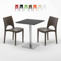 Schwarz Tisch Quadratisch 60x60 mit Stahlfuß 2 Bunten Stühlen Paris Pistachio Katalog