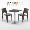 Schwarz Tisch Quadratisch 60x60 mit Stahlfuß 2 Bunten Stühlen Paris Pistachio Katalog