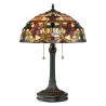 Tischlampe klassisch im Tiffany-Stil 2 Lichter Schreibtisch Büro Kami Aktion