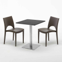 Schwarz Tisch Quadratisch 60x60 mit Stahlfuß 2 Bunten Stühlen Paris Pistachio Kosten